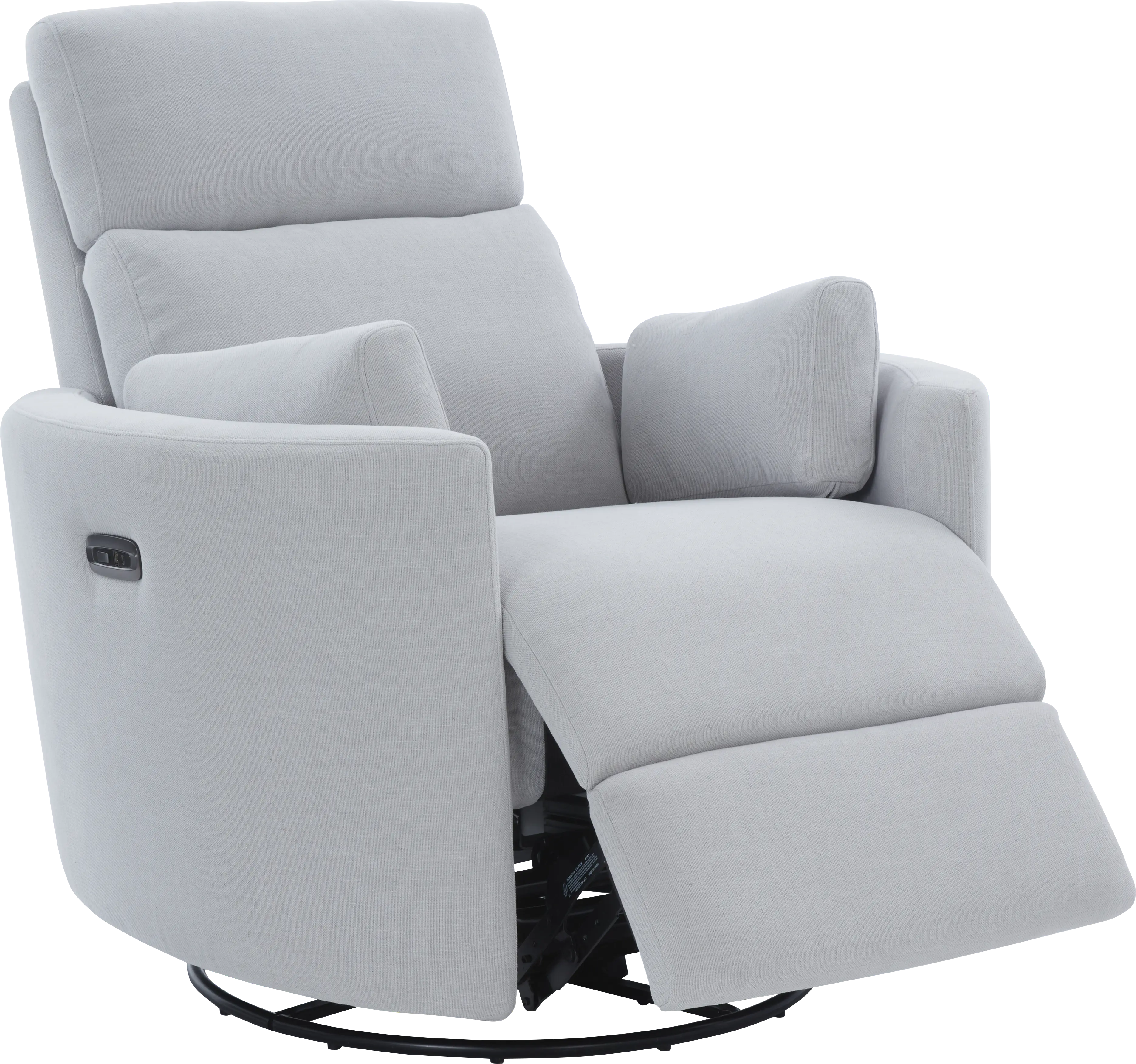 Lennox 2.0 Light Blue Power Glider Recliner with Swivel - Thumbnail - Image 1