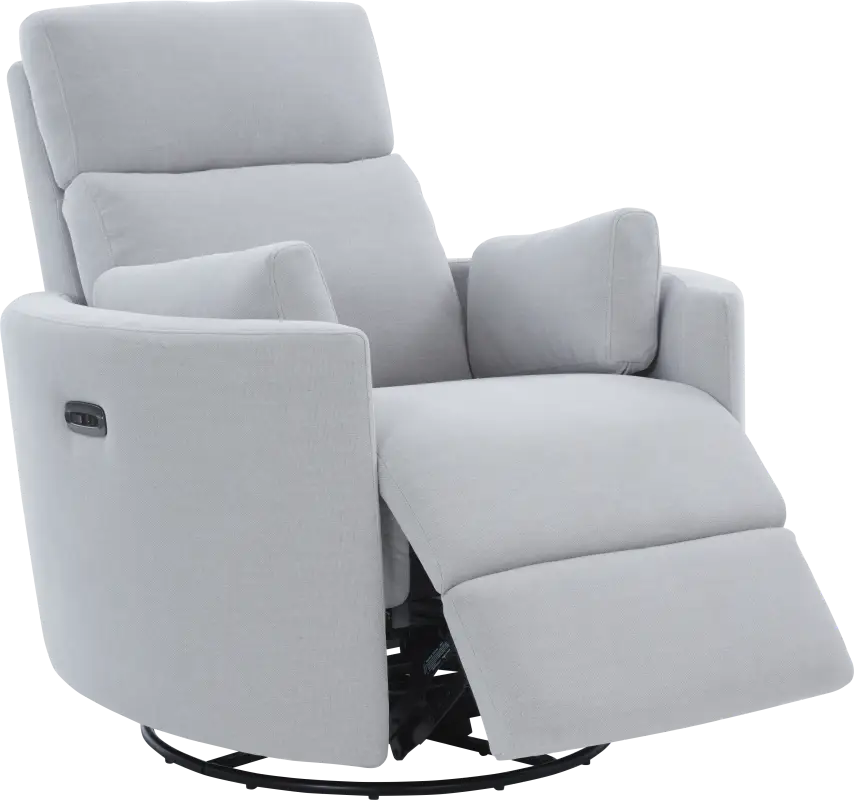 Lennox 2.0 Light Blue Power Glider Recliner with Swivel