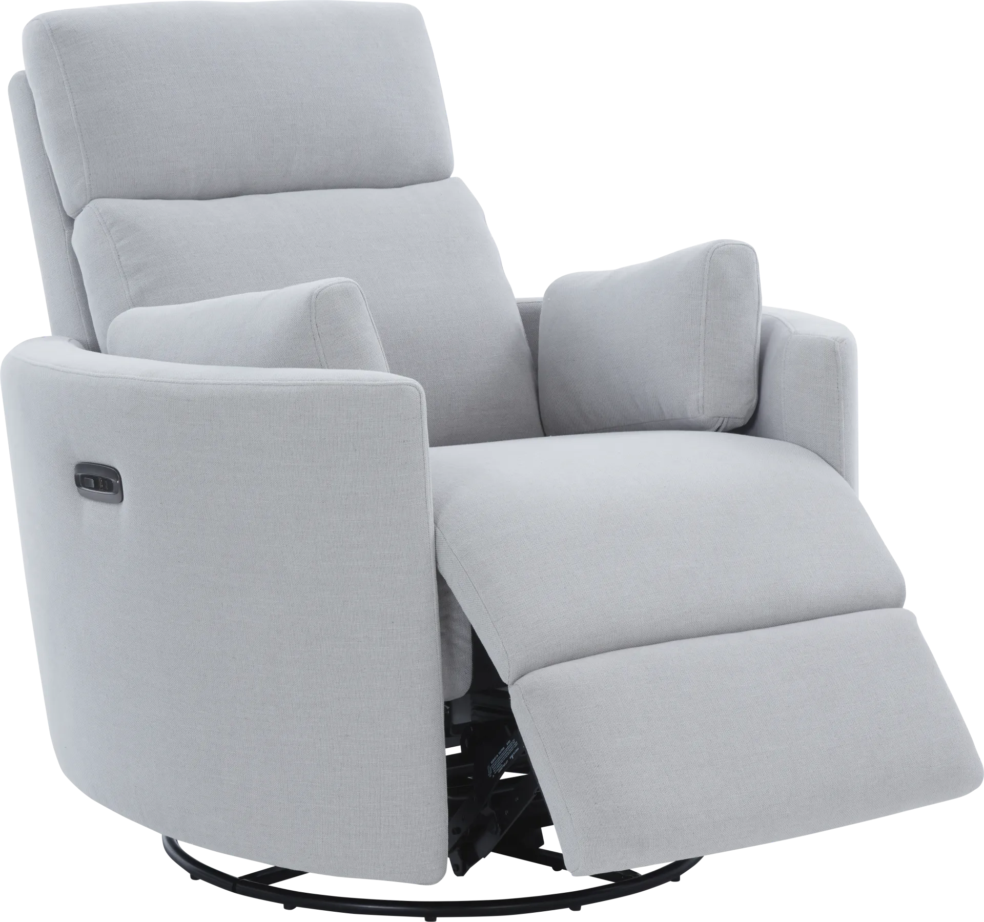 Lennox 2.0 Light Blue Power Glider Recliner with Swivel - Image 1