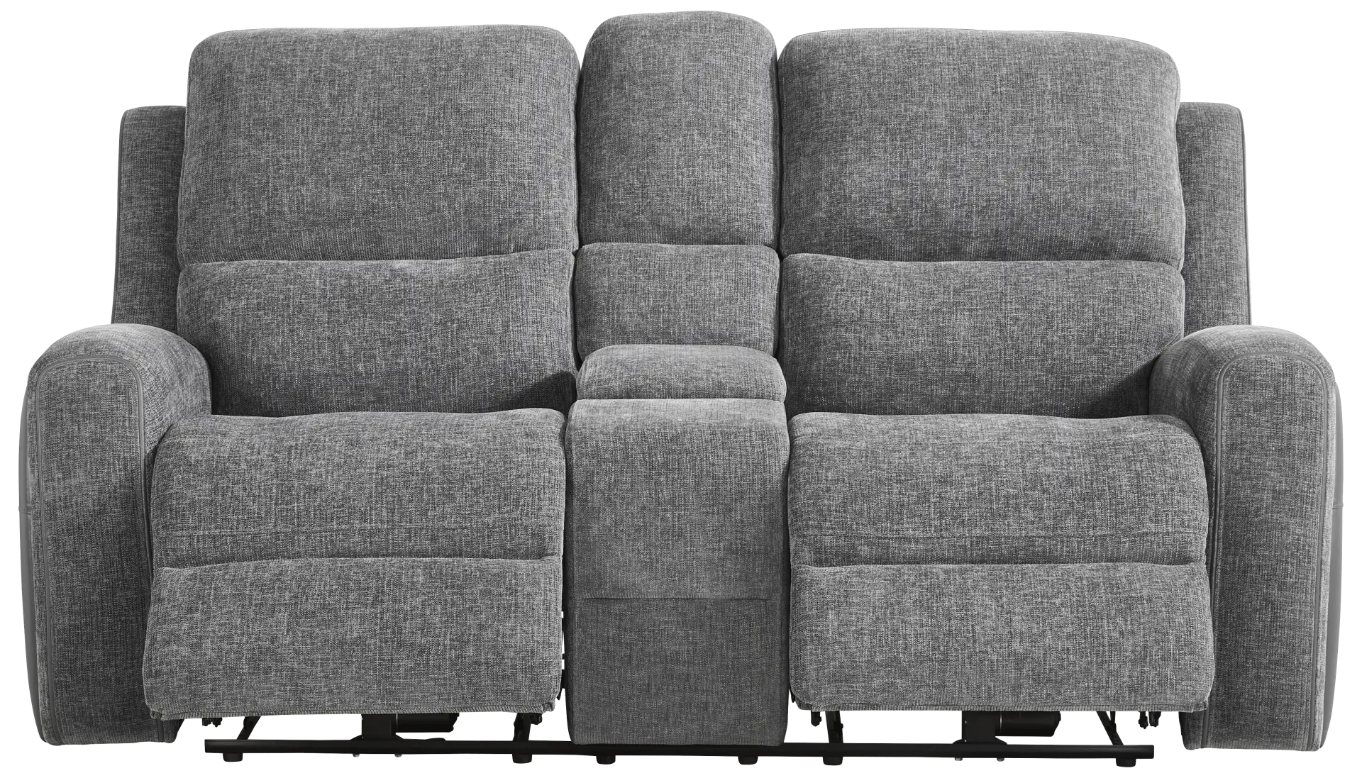 charcoal dual power console loveseat