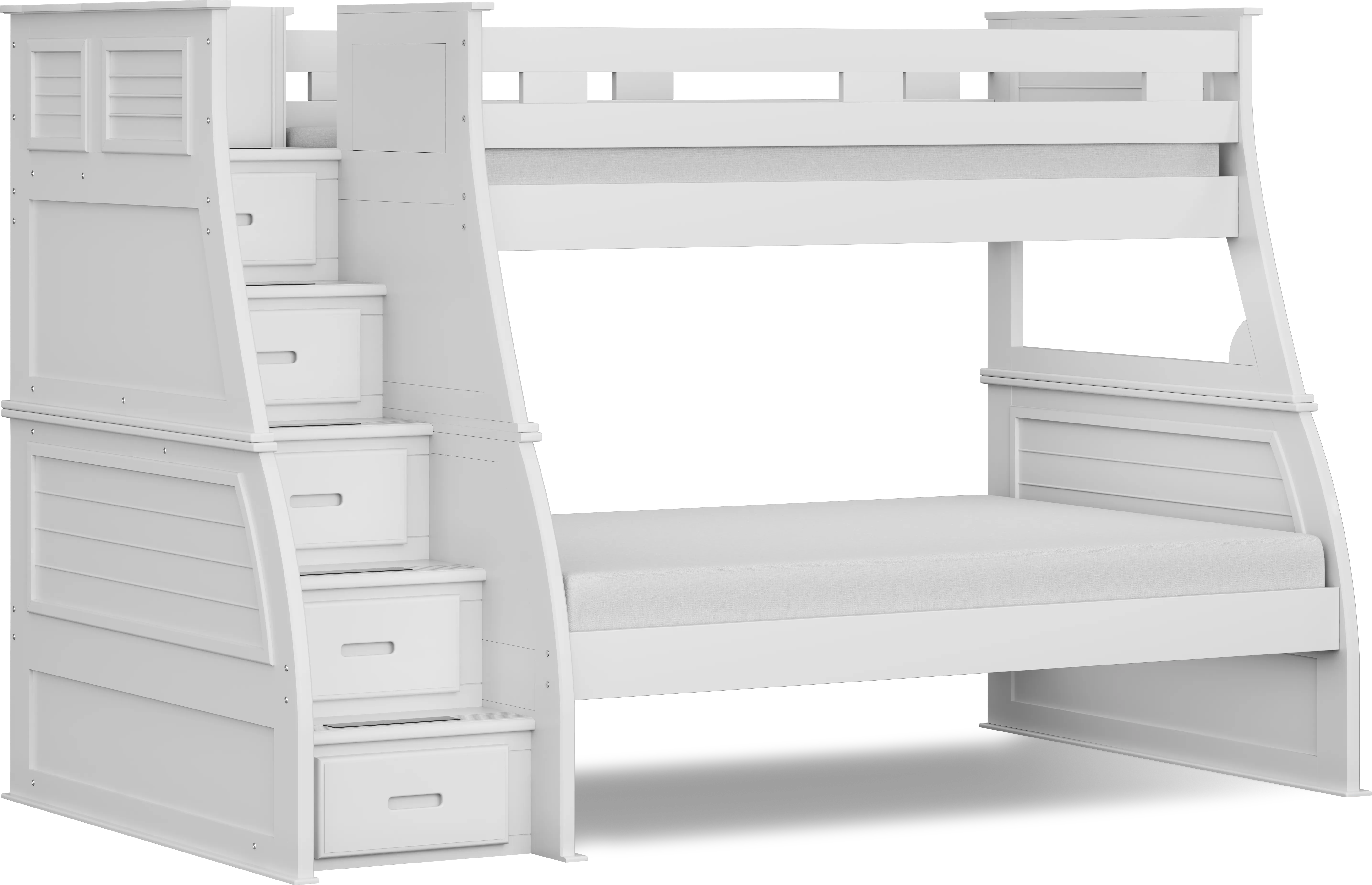 Hilton Head Kids White Twin/Full Step Bunk - Thumbnail - Image 1