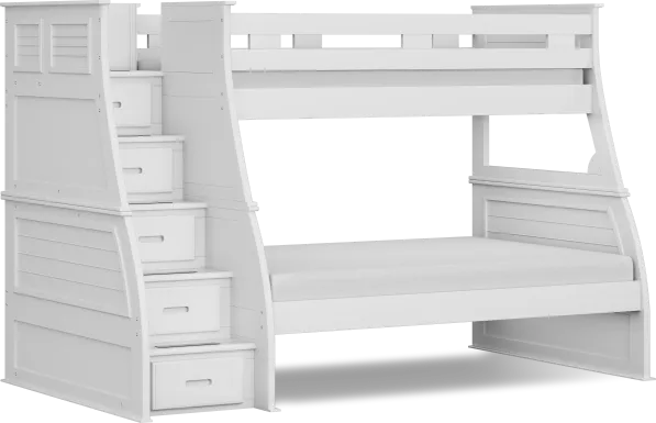 Kids Hilton Head White Twin/Full Step Bunk