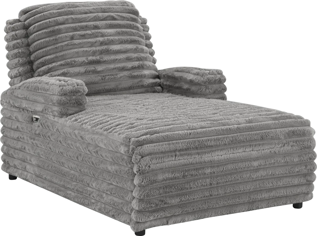 Wintercrest Gray Power Reclining Chaise