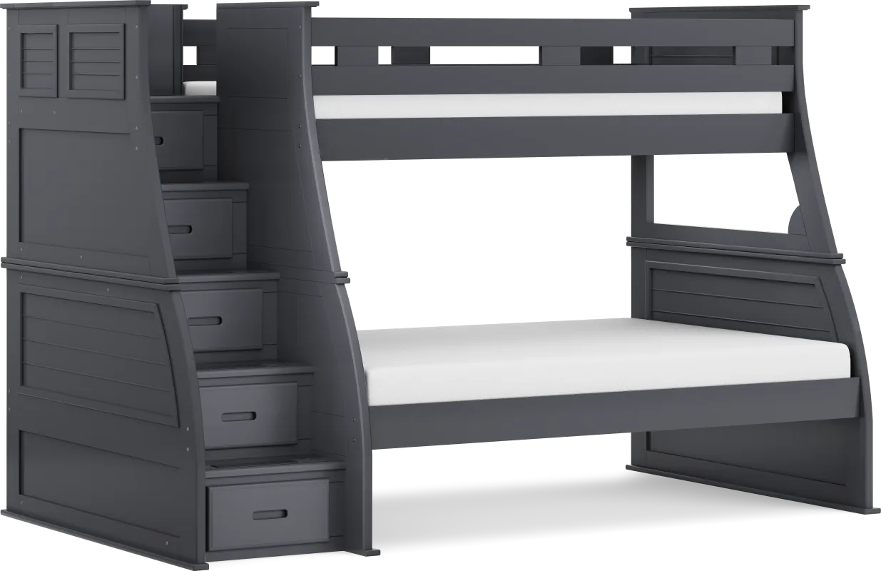 Kids Hilton Head Graphite Twin/Full Step Bunk