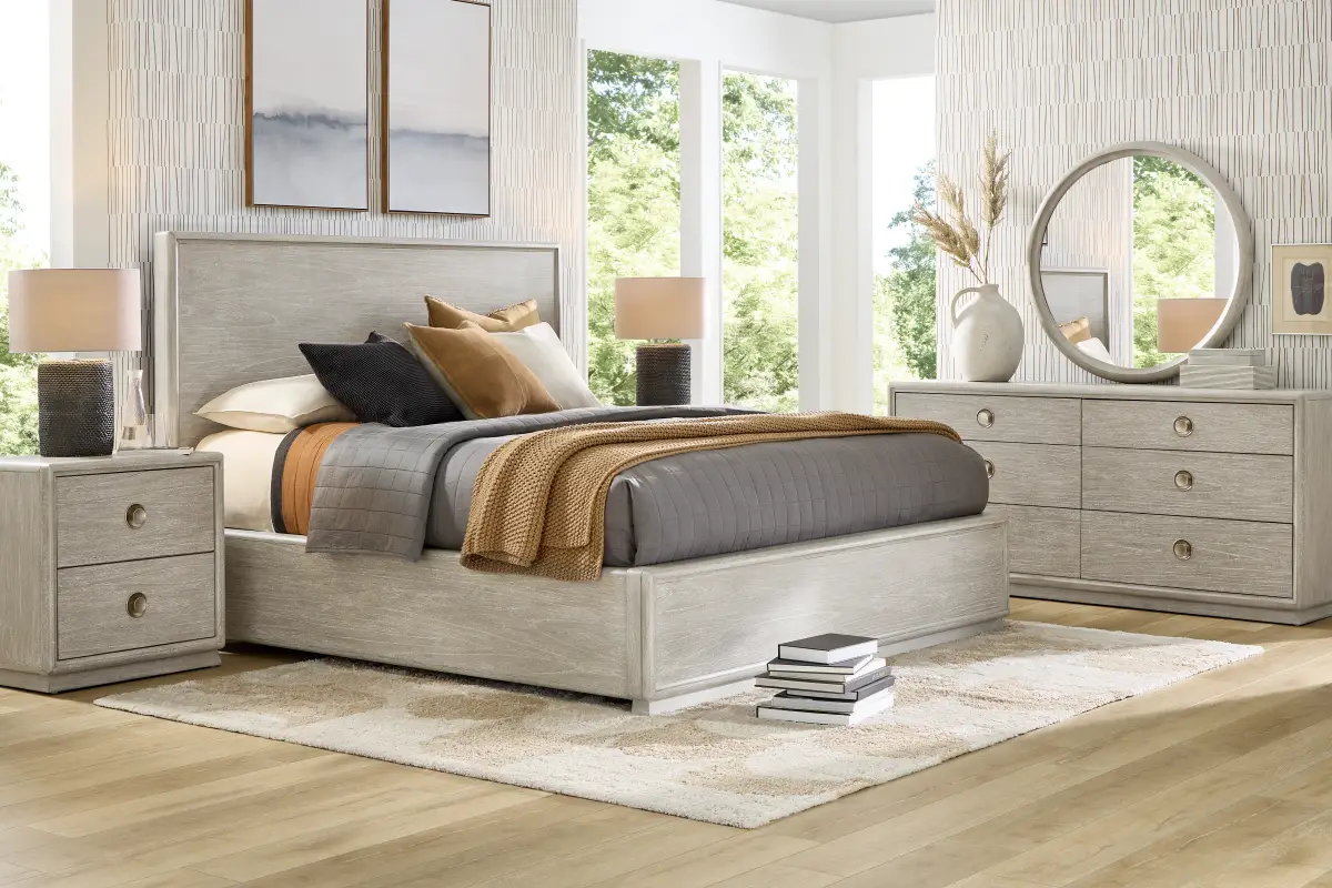 Santa Clarita Light Gray 5 Pc Queen Panel Bedroom