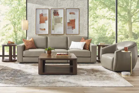 Cobblestone Leather 3 Pc Venice Modular with Audio