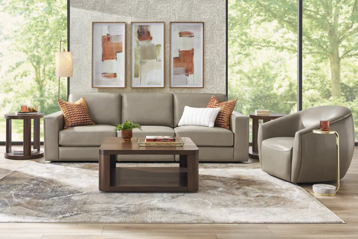 Cobblestone Leather 3 Pc Venice Modular with Audio