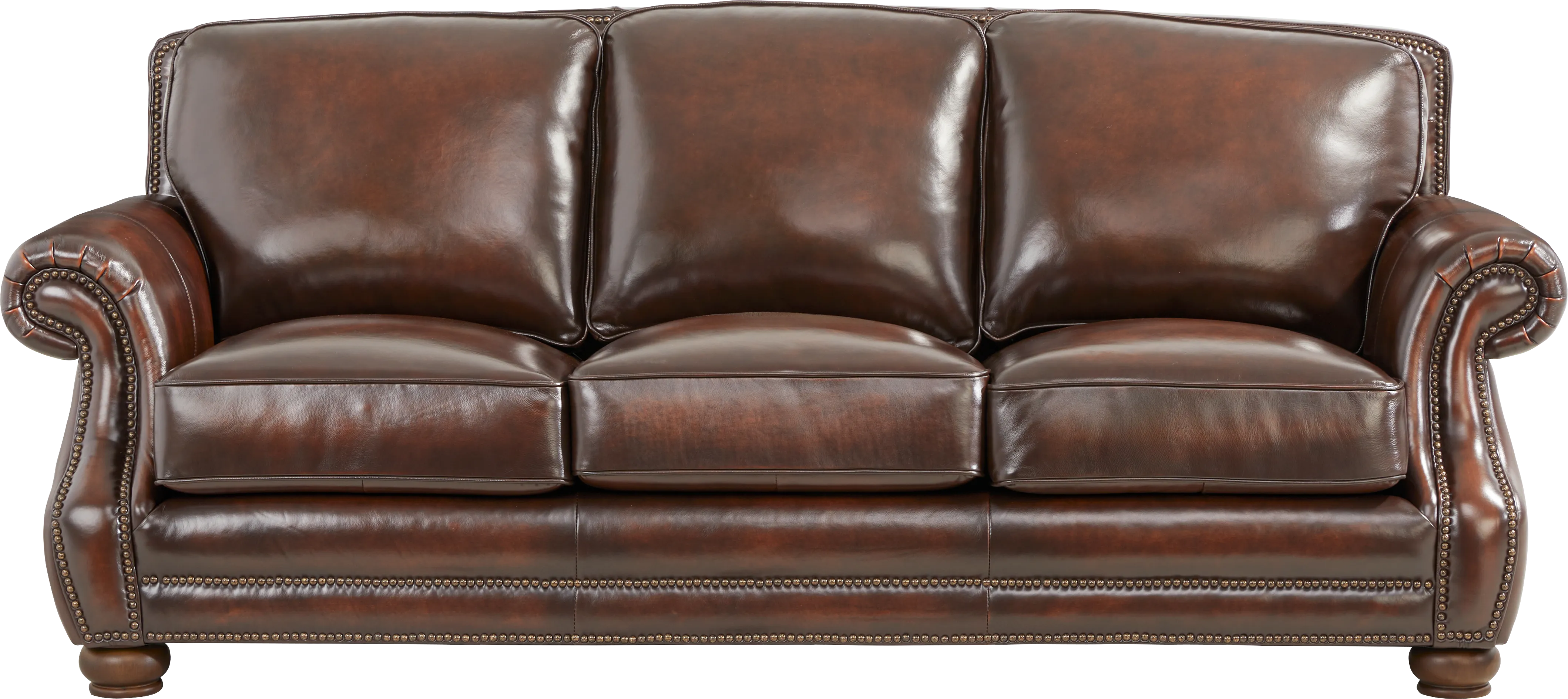 Trevaro Brown Leather Sleeper Sofa - Thumbnail - Image 1