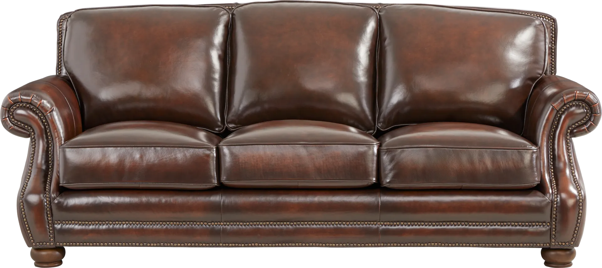 Trevaro Brown Leather Sleeper Sofa - Image 1