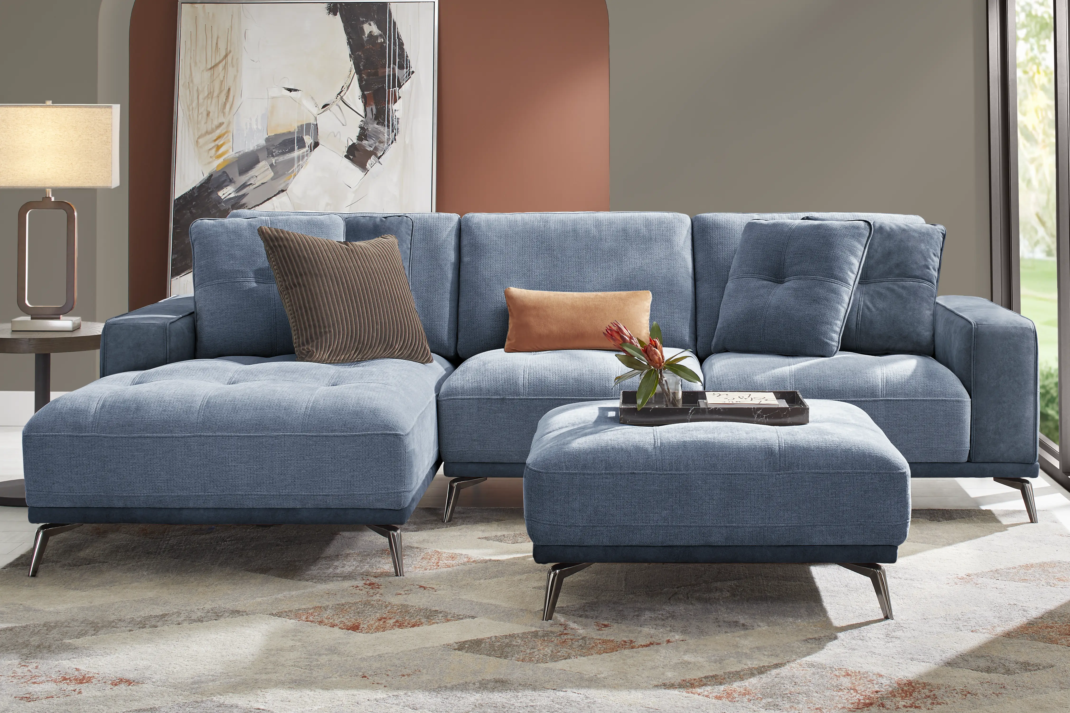 Valencia Blue 2 Pc Sectional - Thumbnail - Image 2