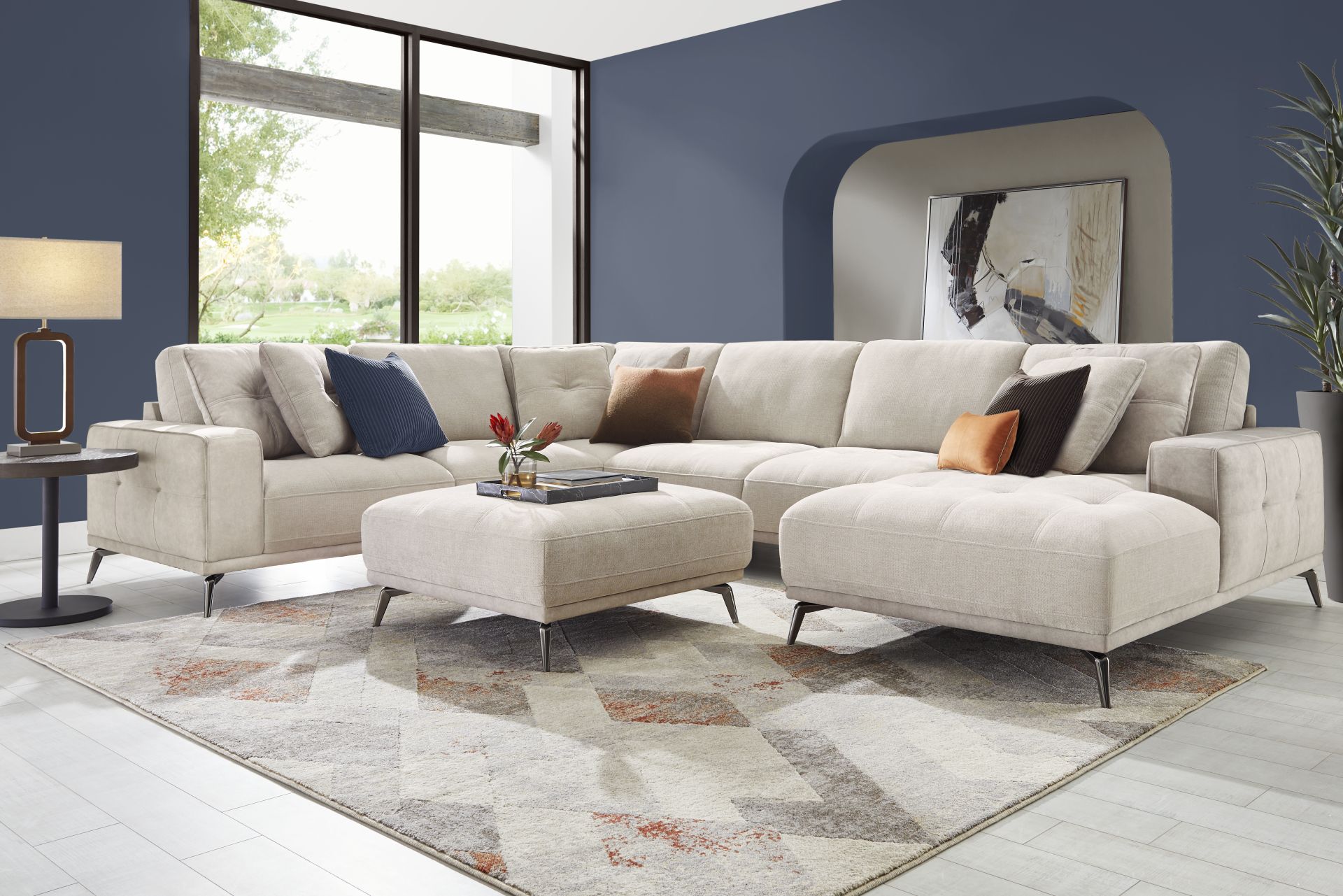 Valencia Light Gray 5 Pc Sectional Living Room - Image 1