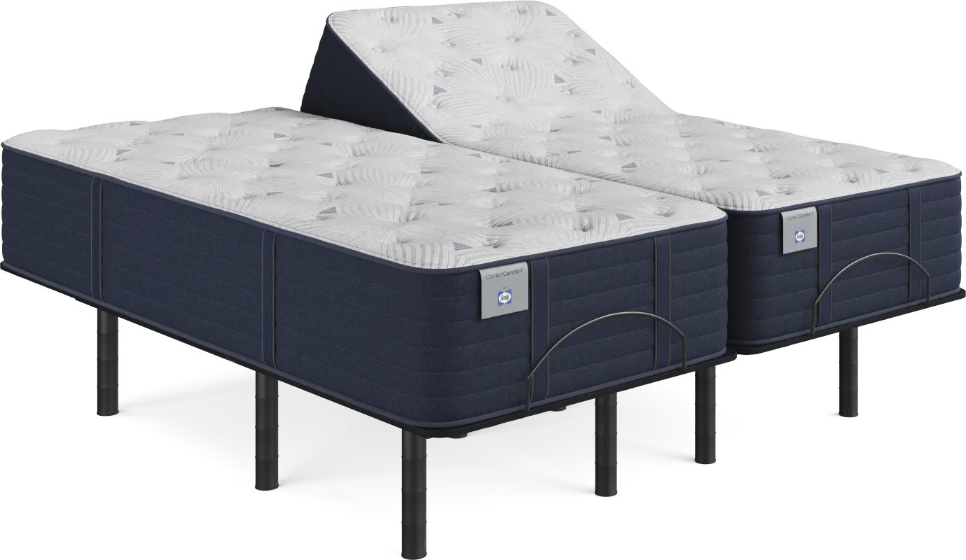 Sealy Correct Comfort Kerry Park Split King Mattress with Head Up Only Base