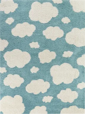 Kids Fluffy Skies Blue 5'3 x 7' Rug