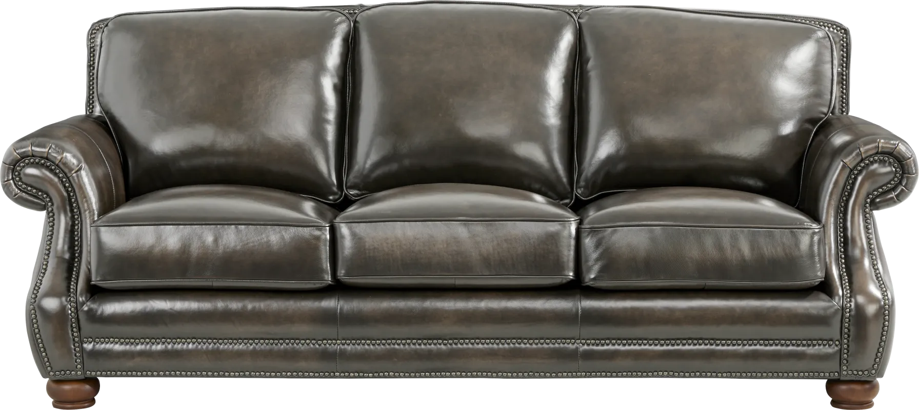 Trevaro Gray Leather Sofa