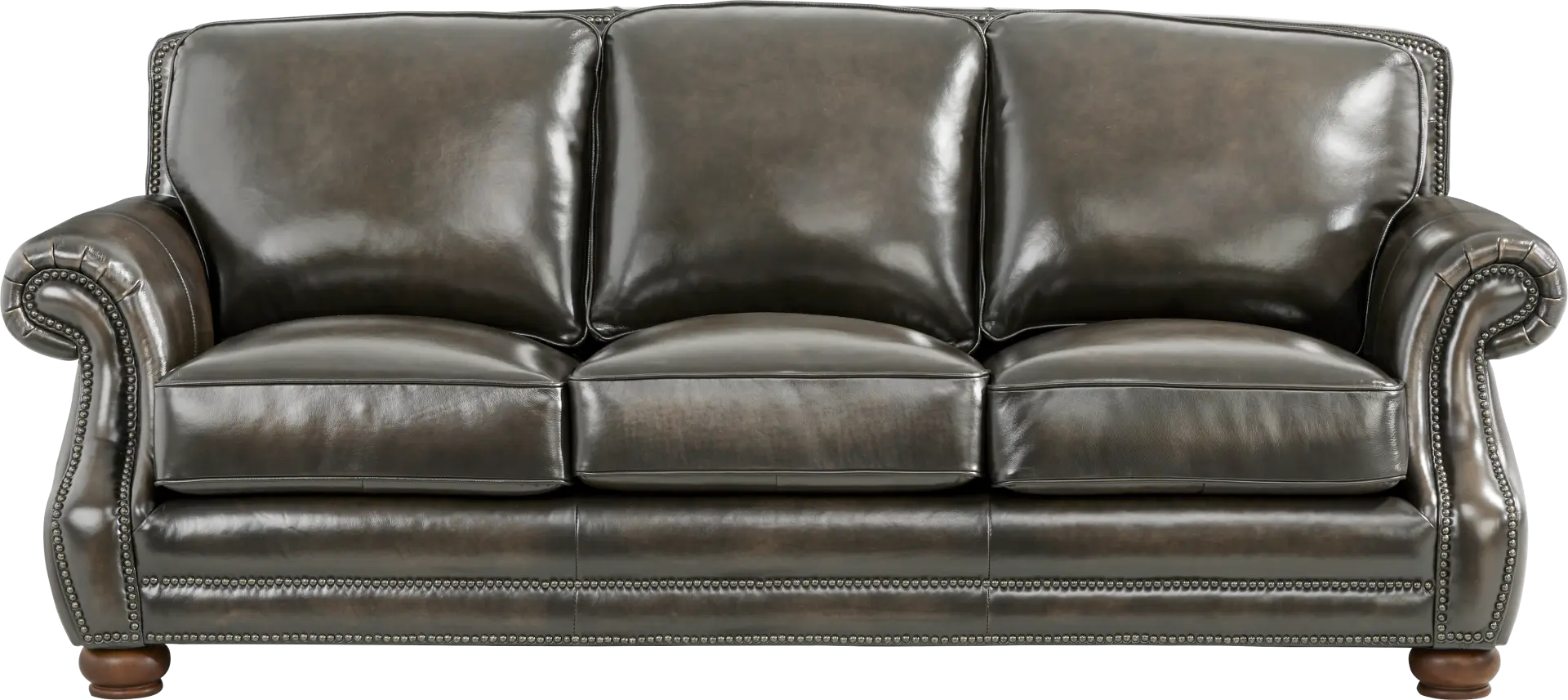 Trevaro Gray Leather Gel Foam Sleeper Sofa