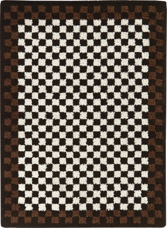 Kids Sunday Brown Checkered 7'10 x 10' Rug