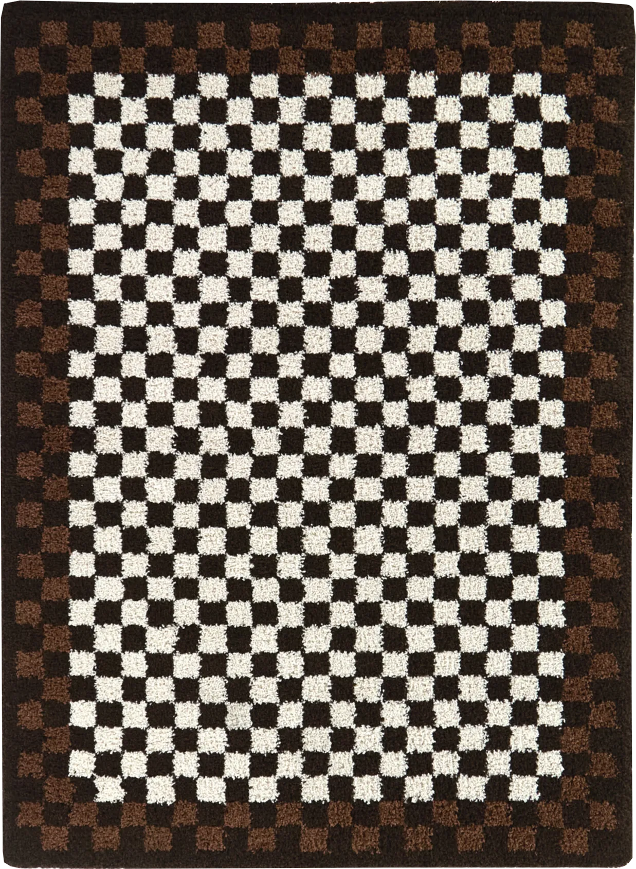 Kids Sunday Brown Checkered 5'3 x 7' Rug - Image 1