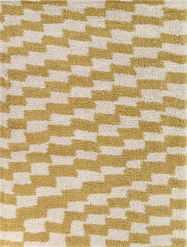 Kids Buzz Club Yellow 5'3 x 7' Rug