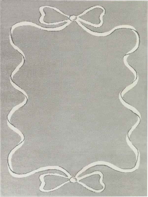 Kids Bow Manor Gray 5'3 x 7' Rug