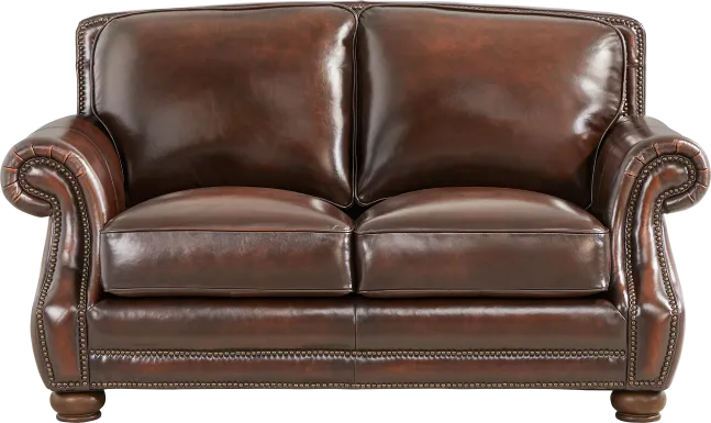 Trevaro Brown Leather Loveseat