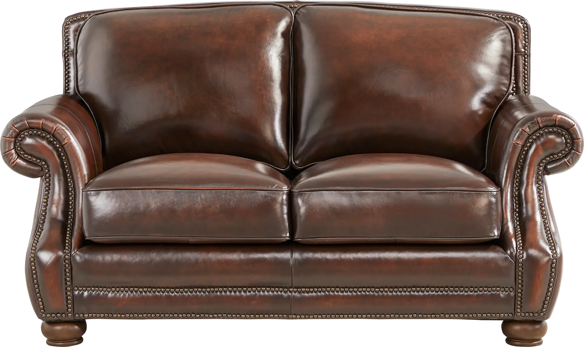 Trevaro Brown Leather Loveseat