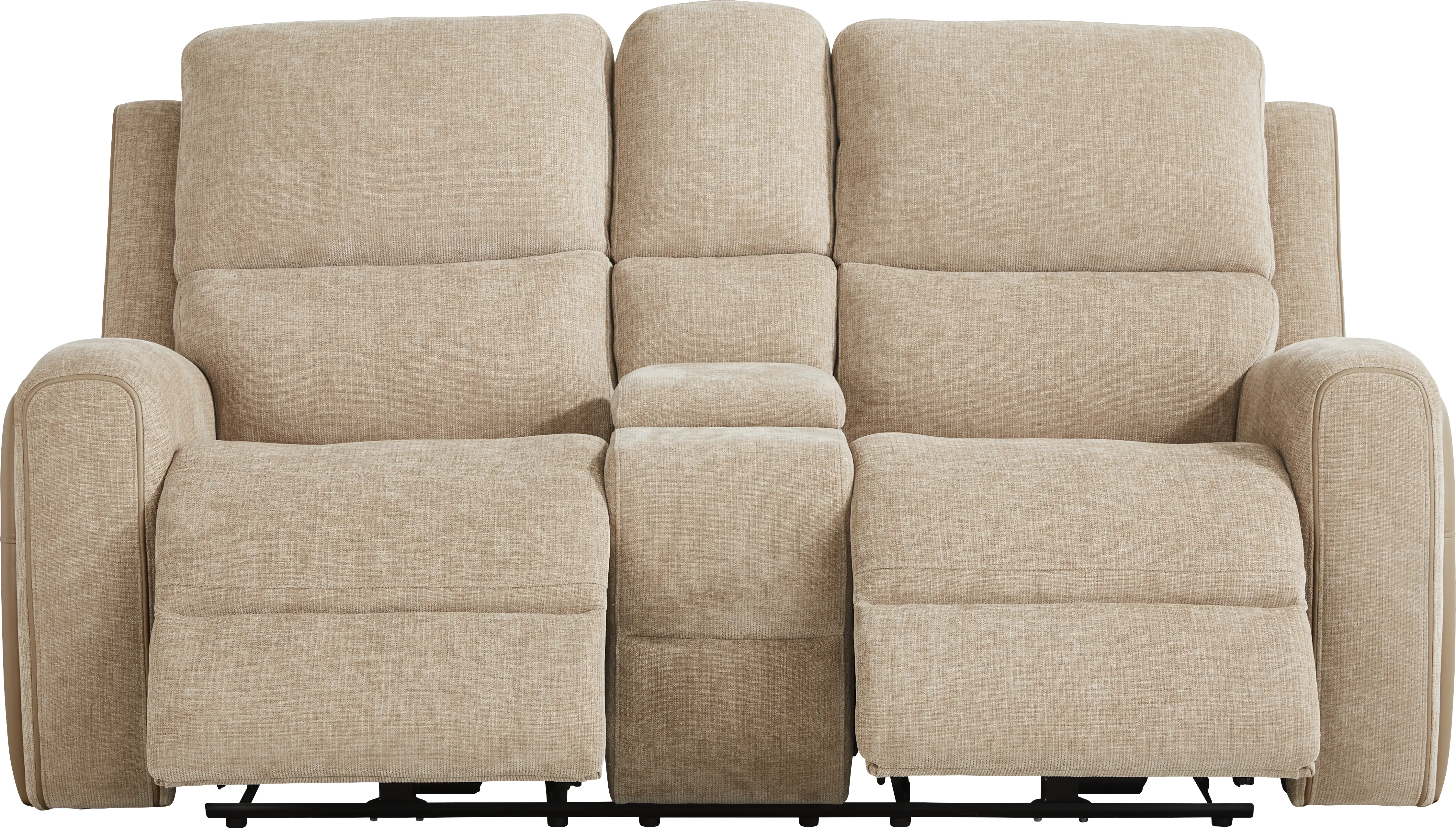 Harrison Beige Dual Power Reclining Loveseat - Thumbnail - Image 1