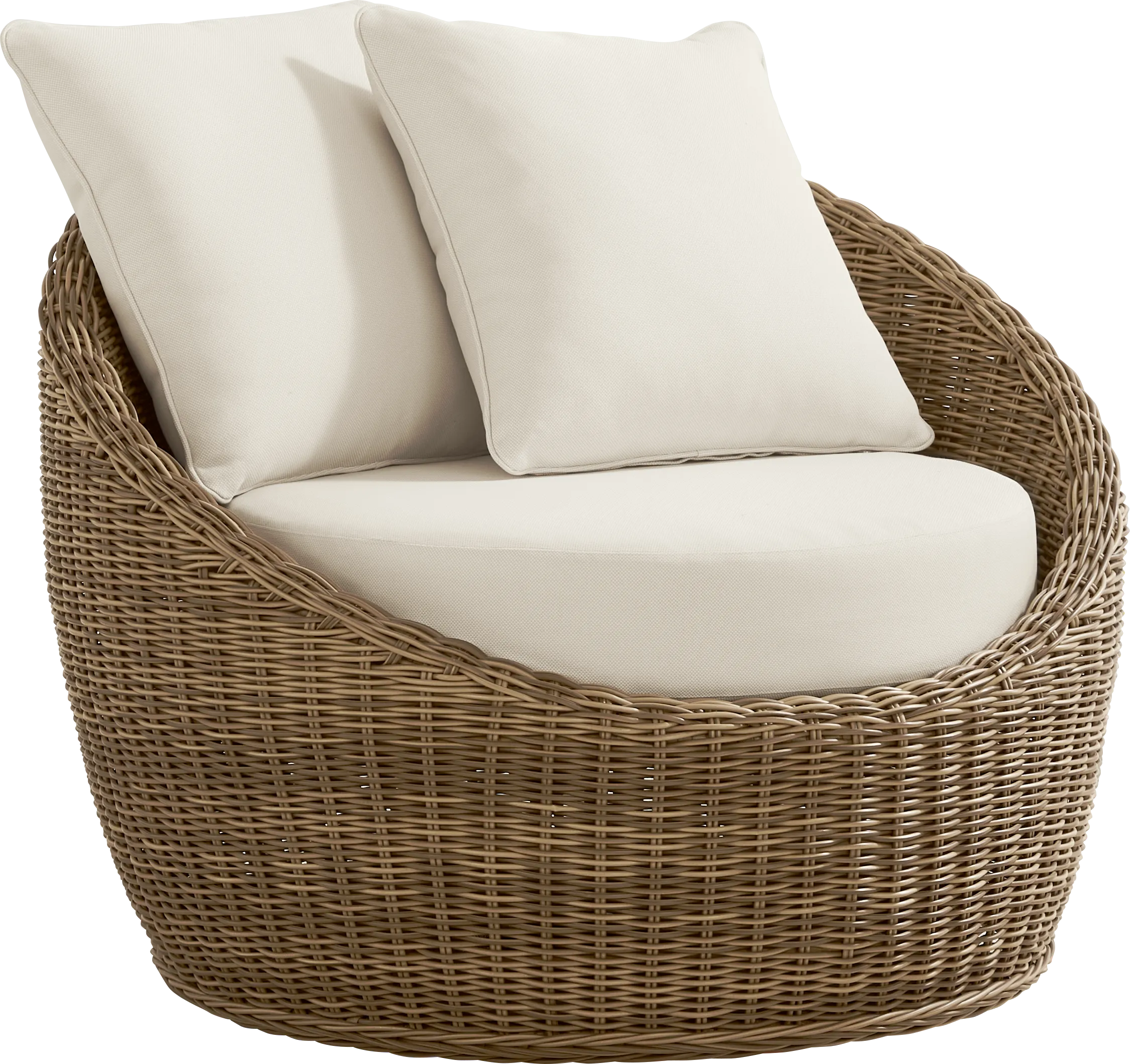 Maraluna Tan Outdoor Swivel Club Chair - Thumbnail - Image 1