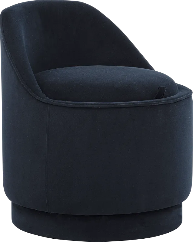 Kids Vannah Black Swivel Storage Stool