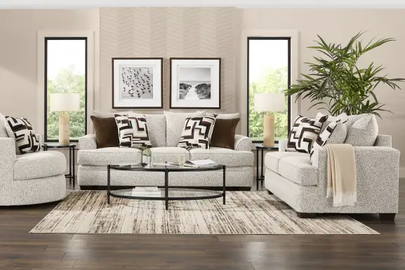 Lincoln Park Off-White 2 Pc Living Room