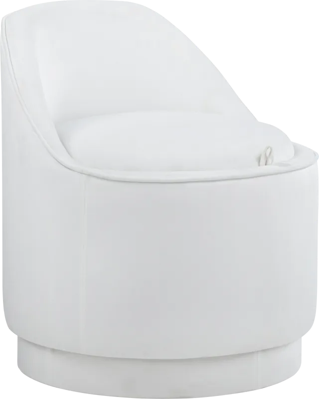 Kids Vannah White Swivel Storage Stool