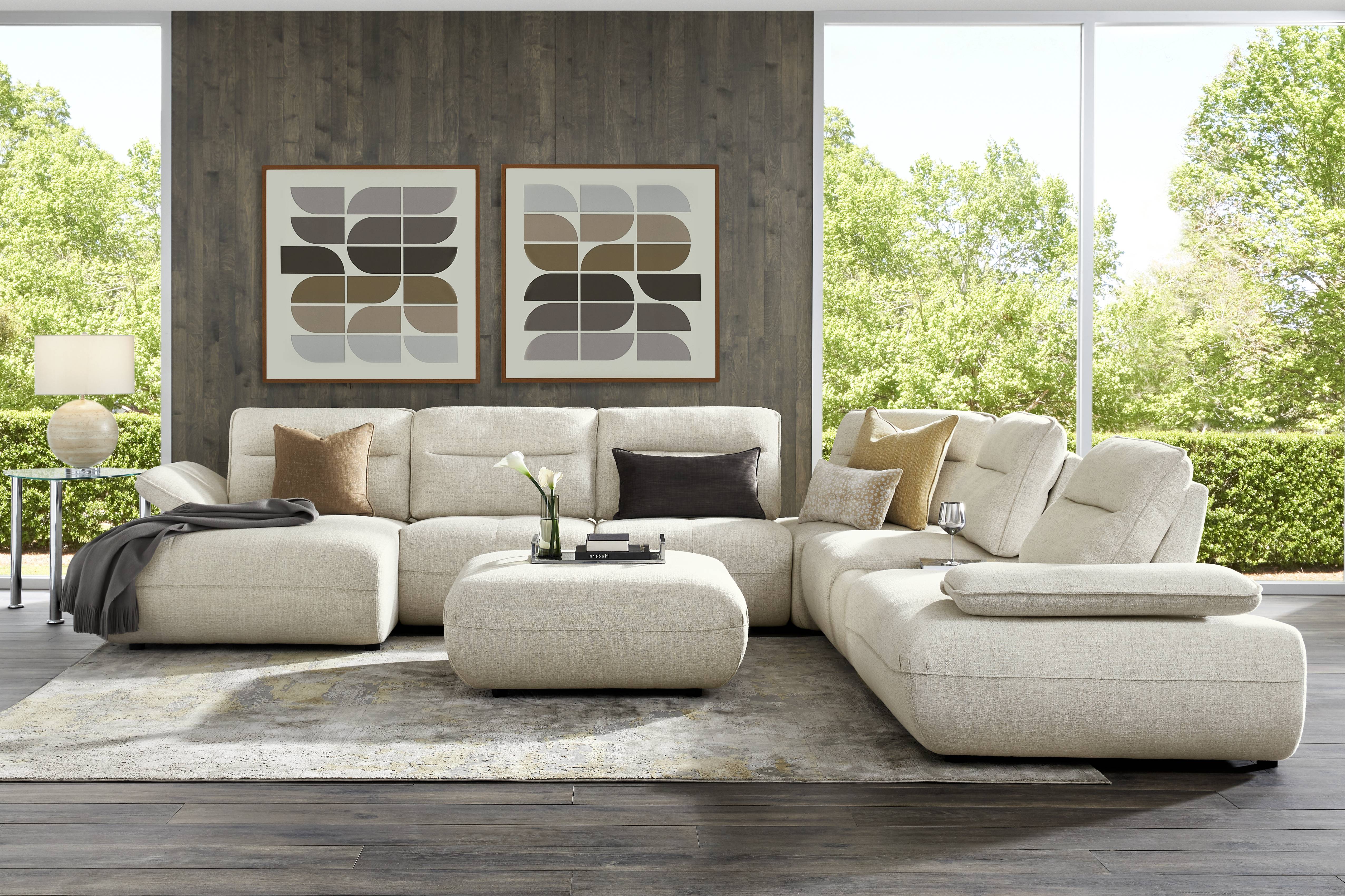 Olympia Linen 7 Pc Sectional with Audio - Thumbnail - Image 2