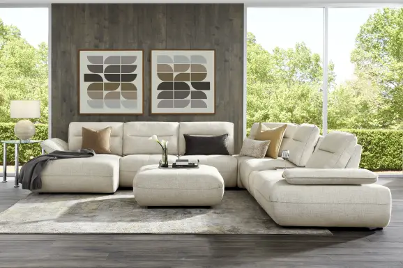 Olympia Linen 7 Pc Sectional with Audio