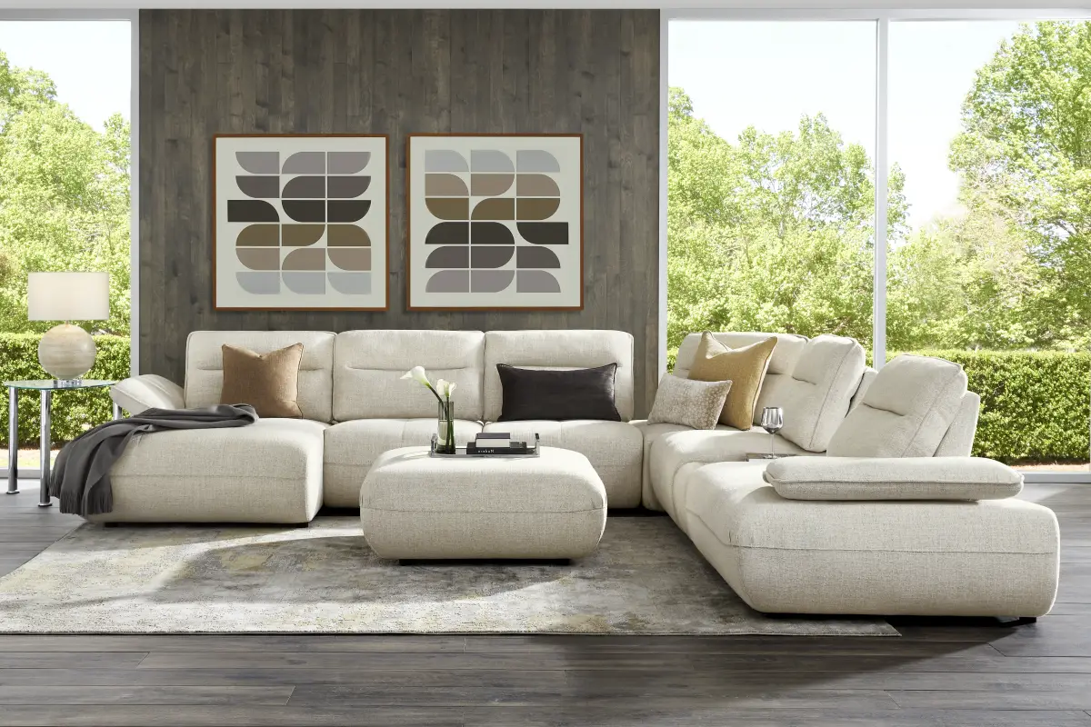 Olympia Linen 7 Pc Sectional with Audio