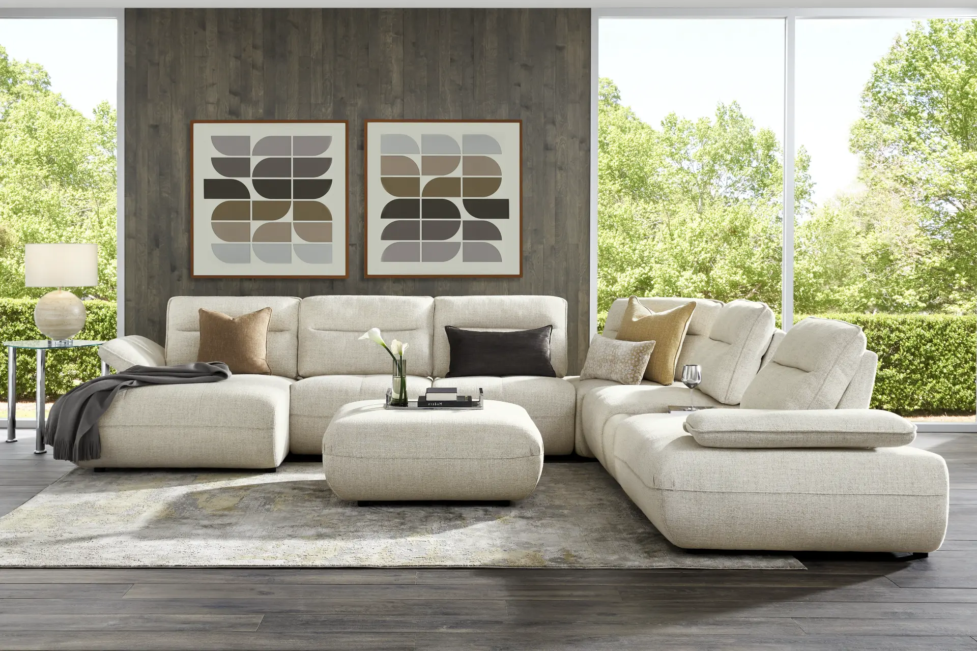 Olympia Linen 7 Pc Sectional with Audio