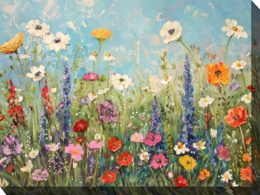 Flourishing Fields Multi Indoor/Outdoor Wall Art