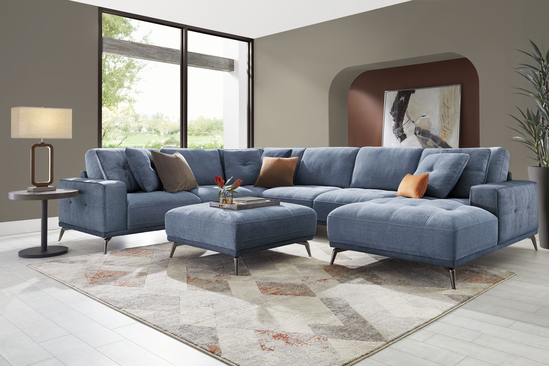 Valencia Blue 4 Pc Sectional - Image 2