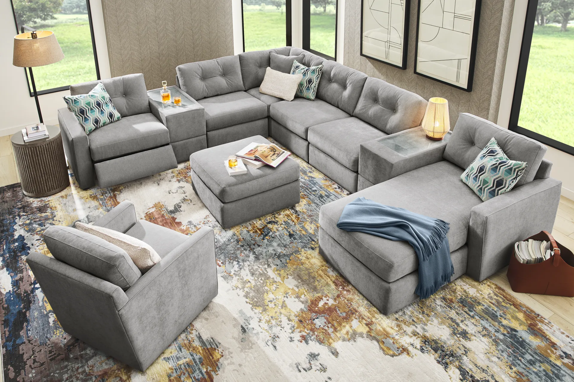 Gray 8 Pc Power Reclining ModularOne - Image 2