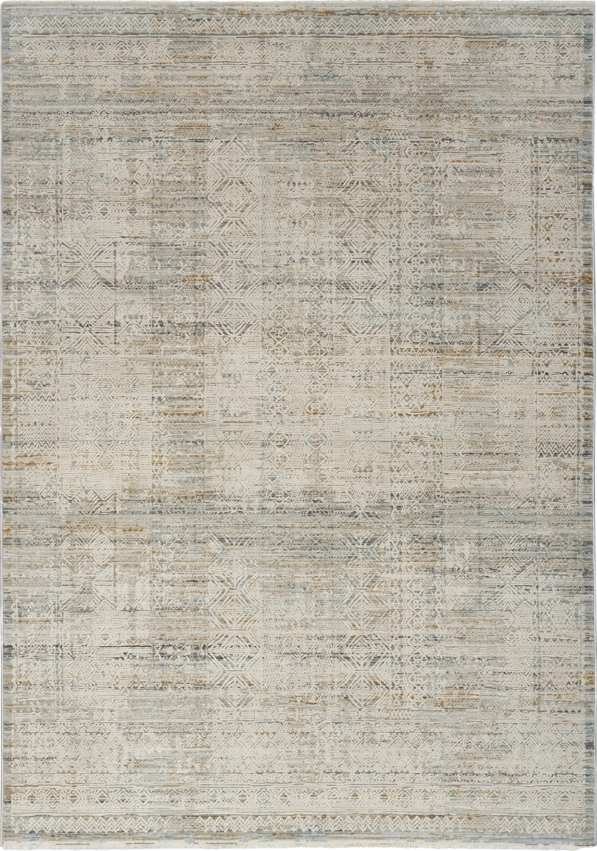 Afeni Ivory Multicolor 7'10 Round Rug - Image 1