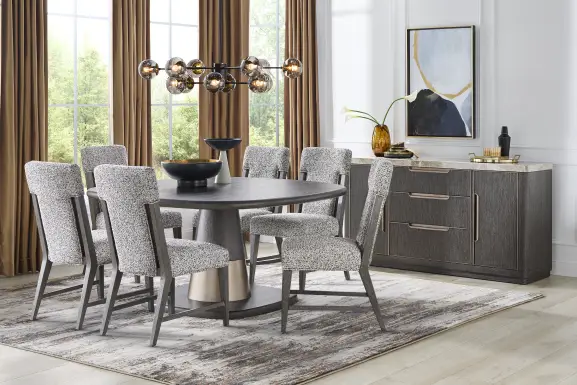 Preston Heights Gray 7 Pc Round Dining Room