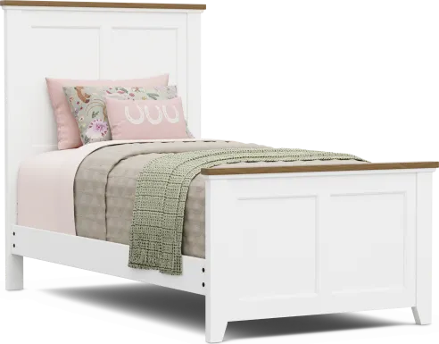Kids Sugar Hollow White Twin Panel Bed