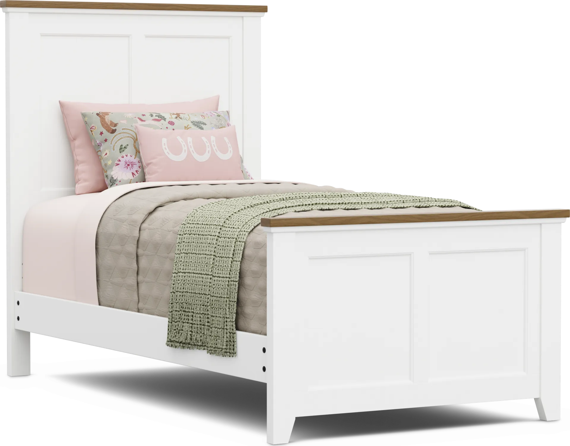 Kids Sugar Hollow White Twin Panel Bed - Image 1