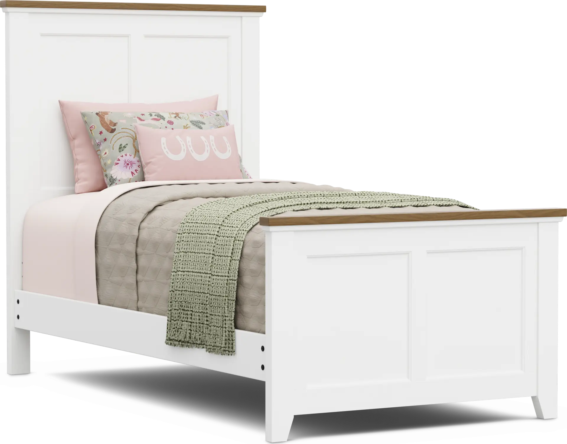 Kids Sugar Hollow White Twin Panel Bed