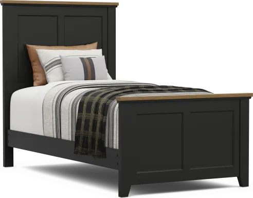 Kids Sugar Hollow Black Twin Panel Bed