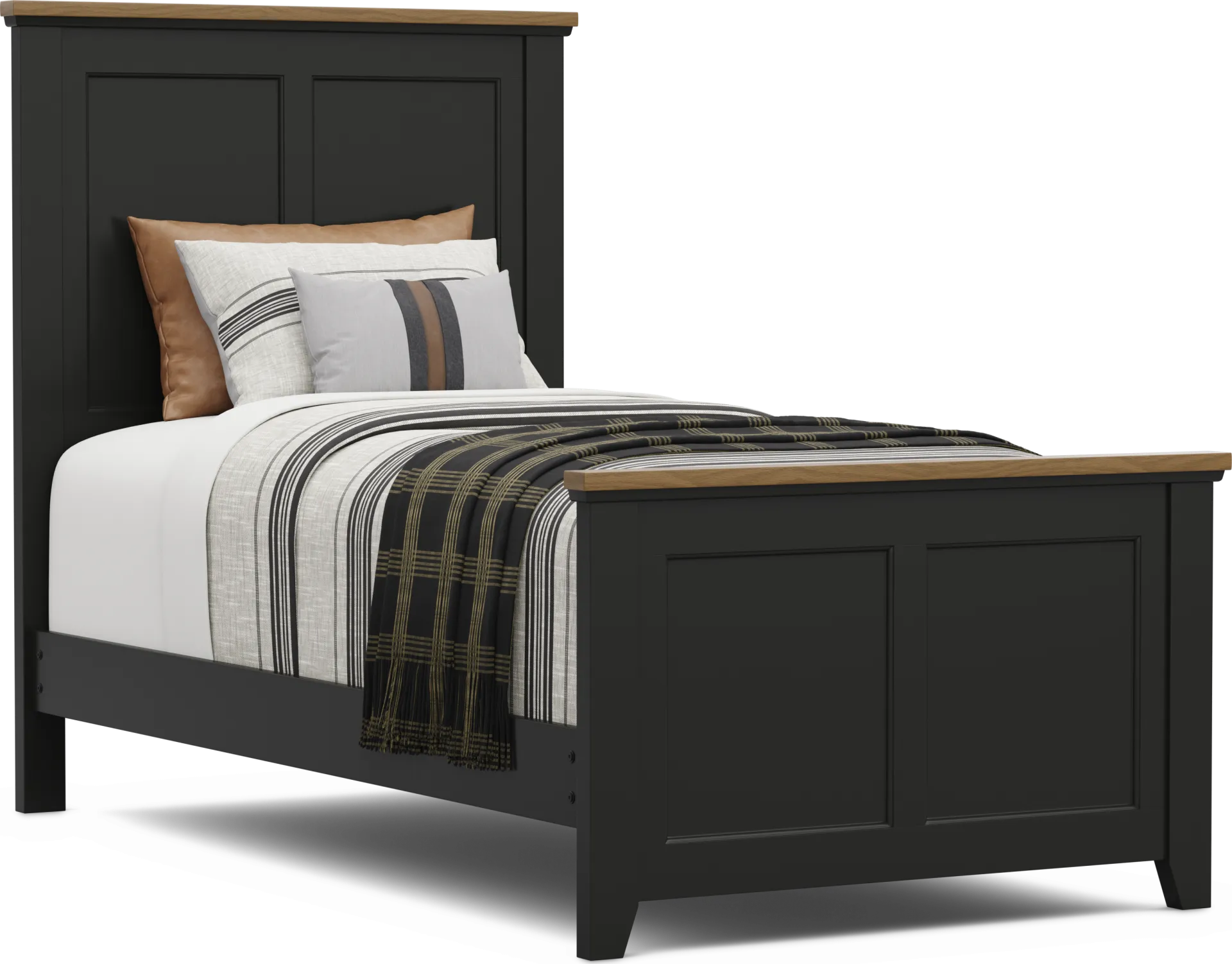 Kids Sugar Hollow Black Twin Panel Bed - Image 1