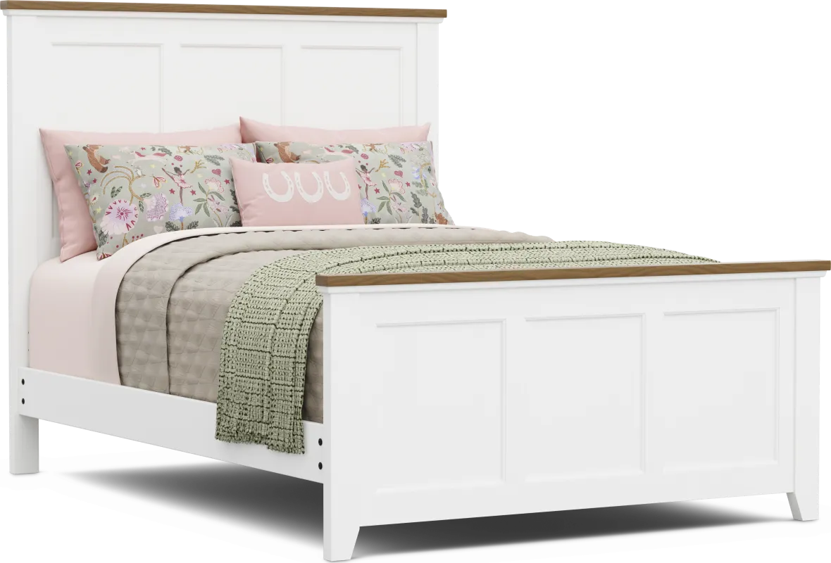 Kids Sugar Hollow White Full Panel Bed