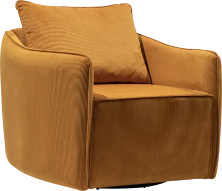 Manvi Brown Swivel Accent Chair