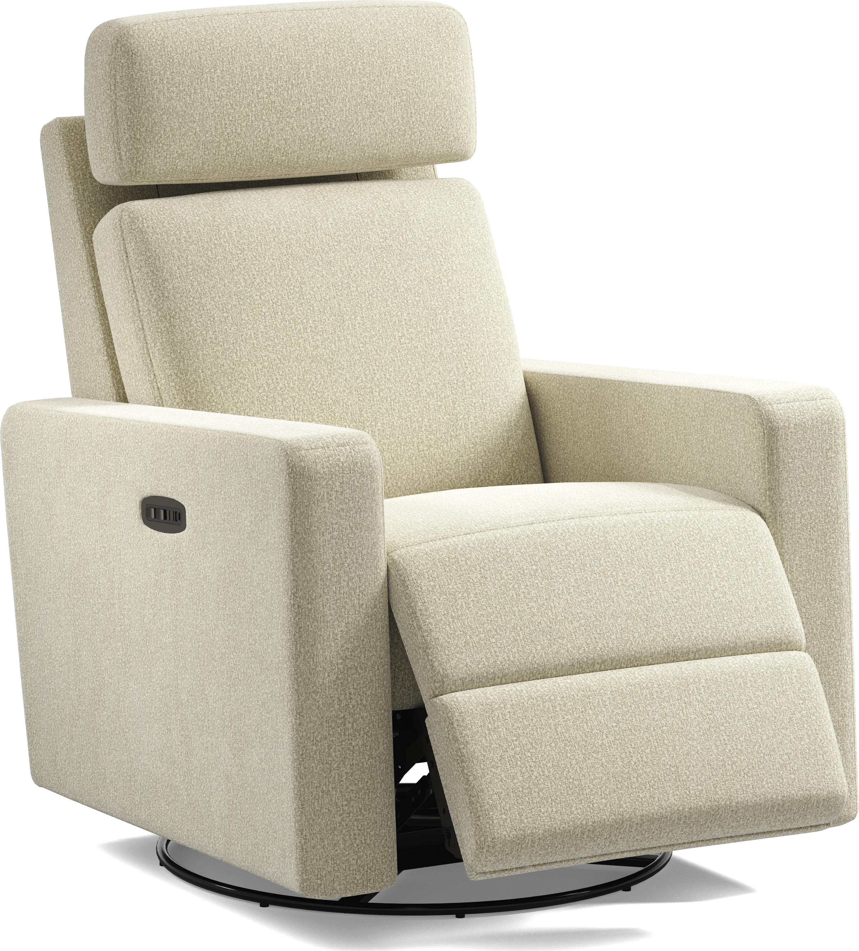Clifton Beige Dual Power Swivel Glider Recliner - Thumbnail - Image 1