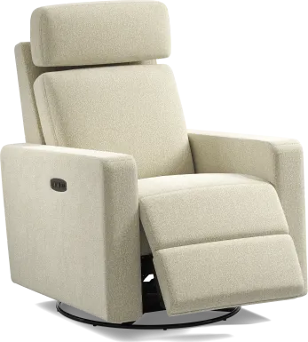 Clifton Beige Dual Power Swivel Glider Recliner