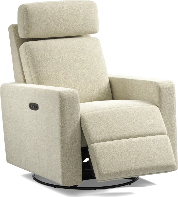Clifton Beige Dual Power Swivel Glider Recliner