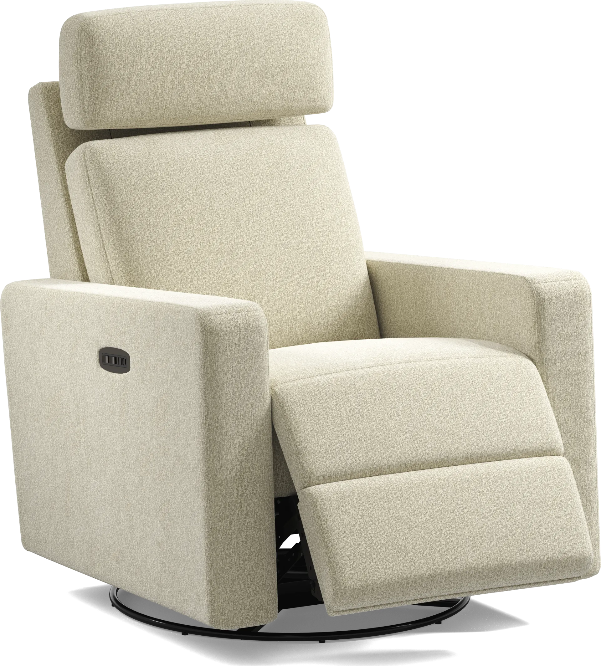 Clifton Beige Dual Power Swivel Glider Recliner - Image 1